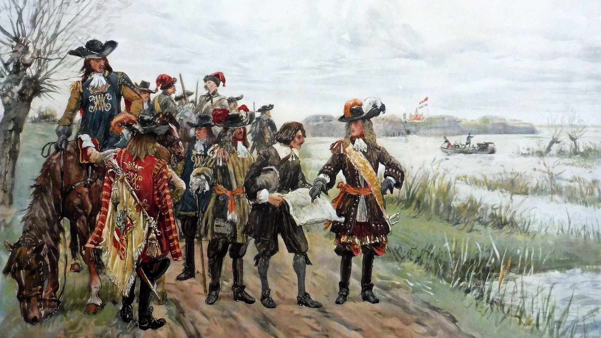 Willem III inspecteert de Waterlinie, 1672